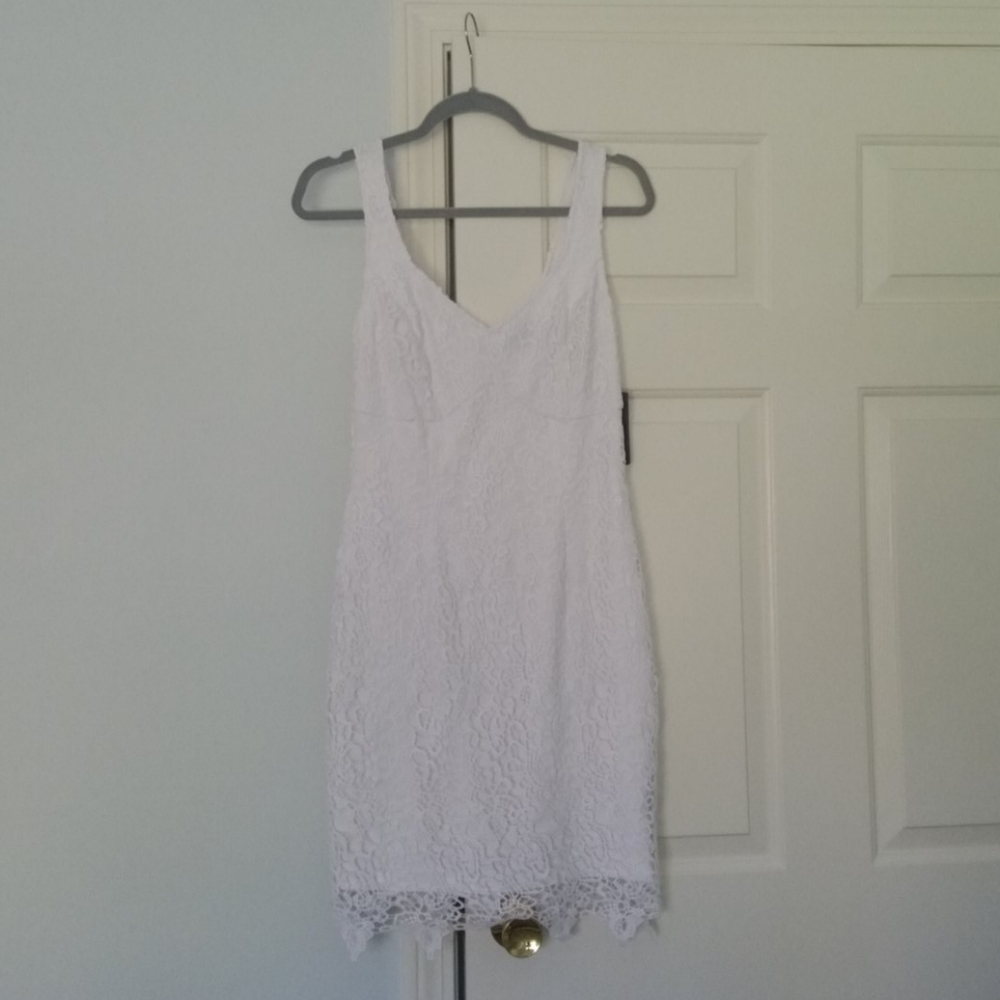 Guess White lace sheath dress NWT